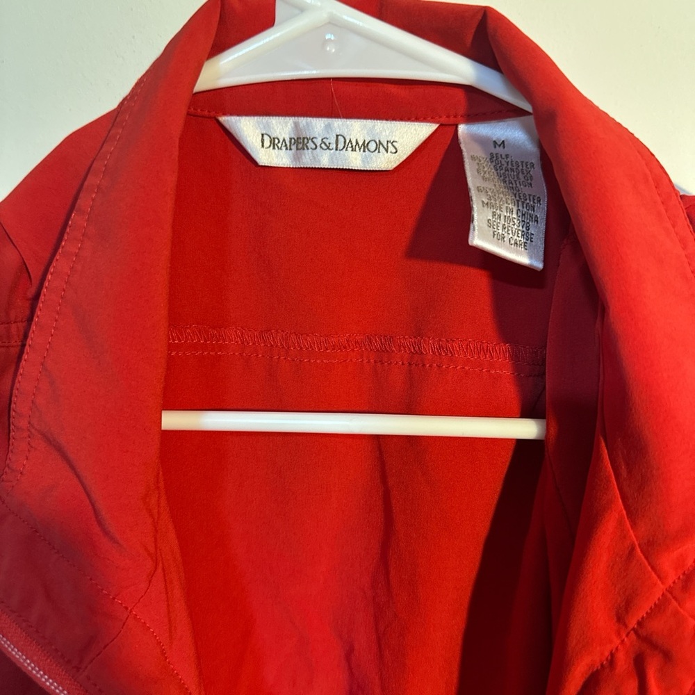 Draper’s and Damon’s Red Zip Up Vest